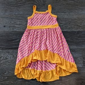 Kickee Pants Hi Low Maxi Dress in Flamingo Brazil Stripe 12-18 Months
